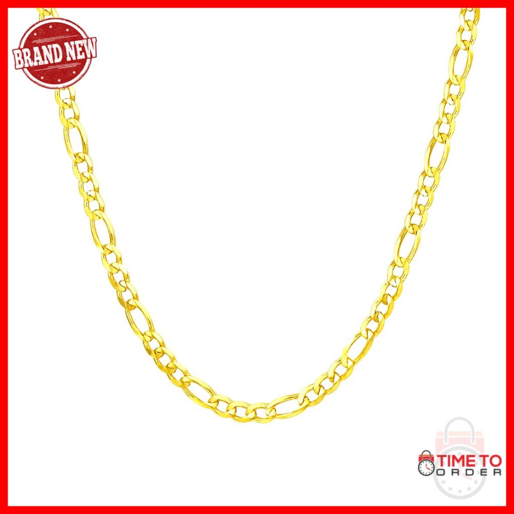 925 Sterling Silver Figaro Chain Necklace 5mm 24in Lobster Clasp